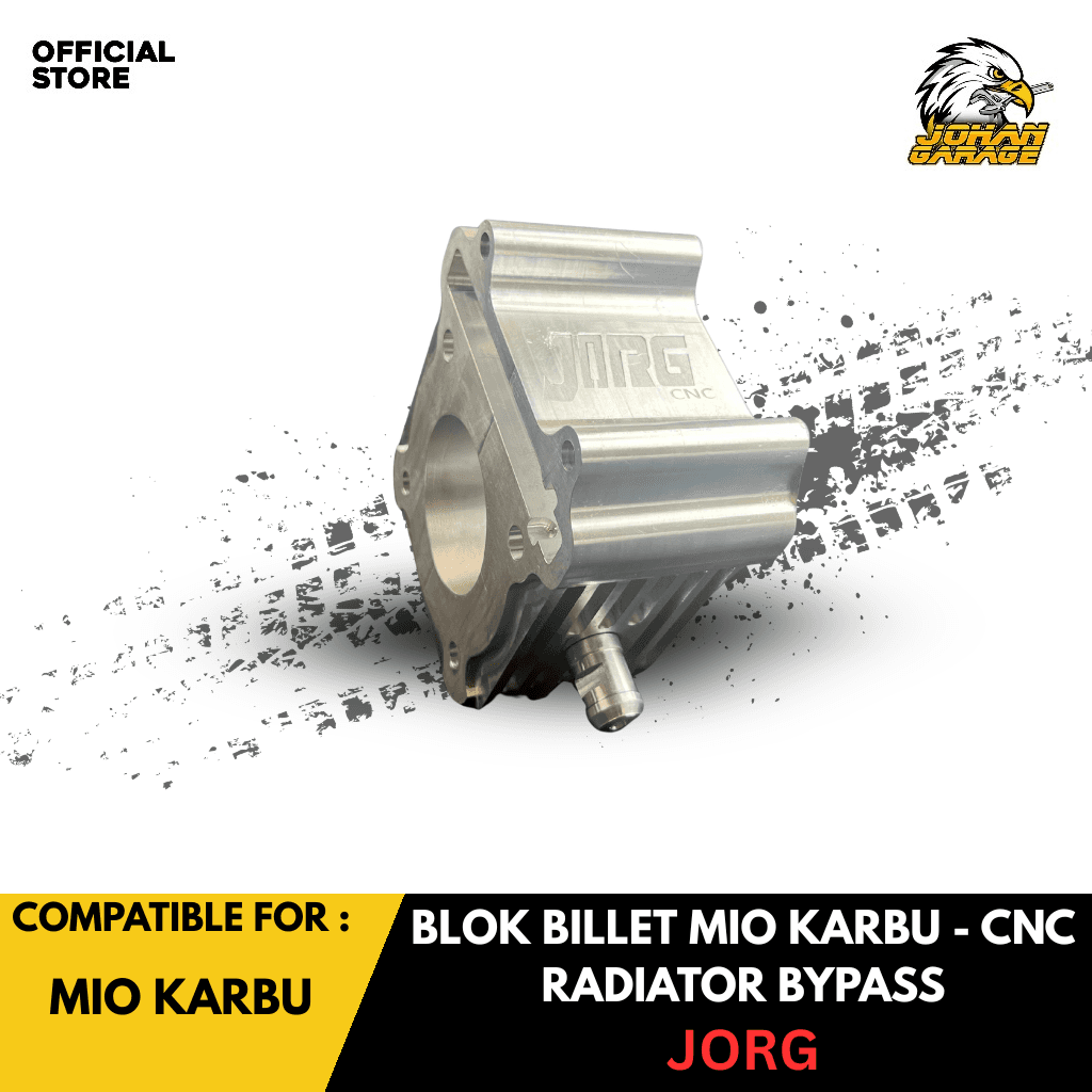 BLOK BILLET JORG CNC MIO KARBU OFF RADIATOR TANPA BORING PANJANG BLOK 70-75 JOHAN GARAGE